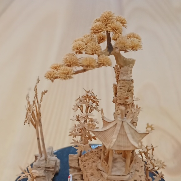 New Vintage Chinese Cork Carving Scenery Picture Sculpture Display - Picture 11 of 16